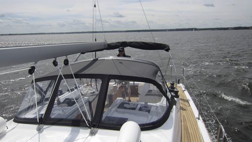 Capota tipo dodger para veleiro - 415  - KAPELL ANNAT - para cockpit / com estrutura em aço inoxidável / preta