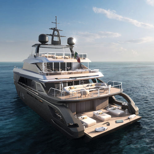 Superiate de cruzeiro - TRIDECK - Azimut - com casa de leme elevada / 5 cabines / 6 cabines