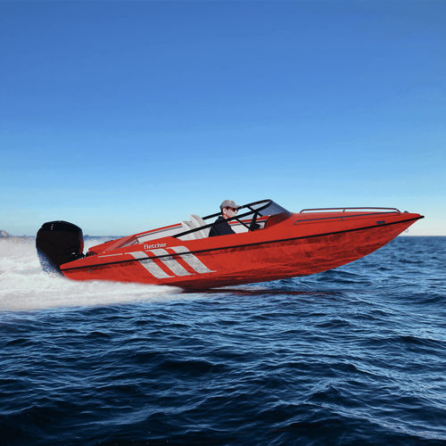 Lancha de proa aberta com motor de popa - 14 GTO - Fletcher Boats - com console dupla / open / para esqui aquático