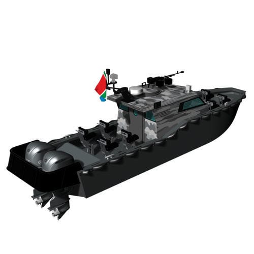 Barco profissional barco-patrulha - Blackout 9500 - KND Naval Design - com motor de popa / em PEHD / com casco rígido