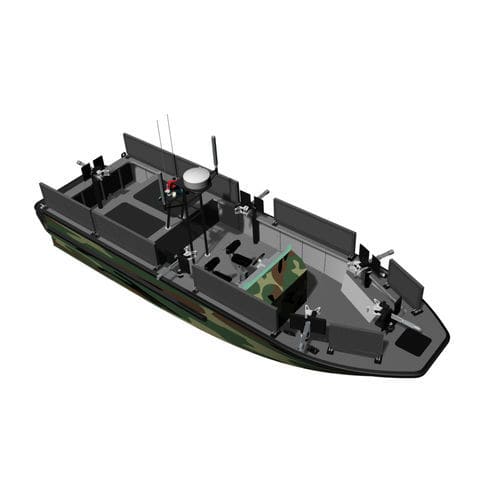 Barco profissional barco-patrulha - SHADOWHAWK 10 RR - KND Naval Design - com motor de centro hidrojato / em alumínio / com casco rígido