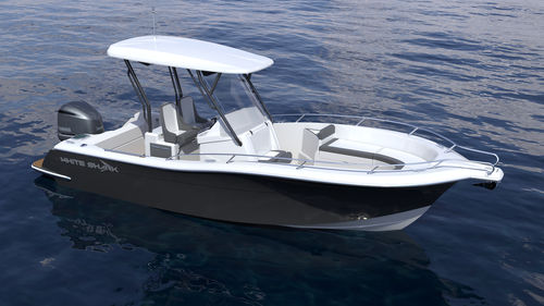 Lancha de console central com motor de popa - 240 CC Evo - White-shark - para esqui aquático / de mergulho / de cruzeiro