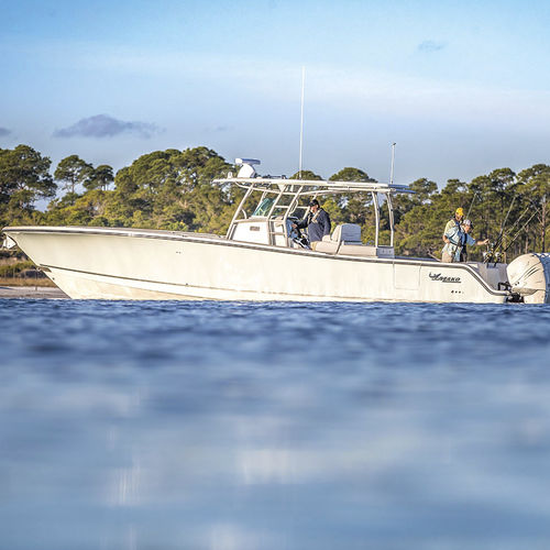 Lancha de console central com motor de popa - 414 CC - Mako Marine - quadrimotora / de mergulho / de pesca esportiva