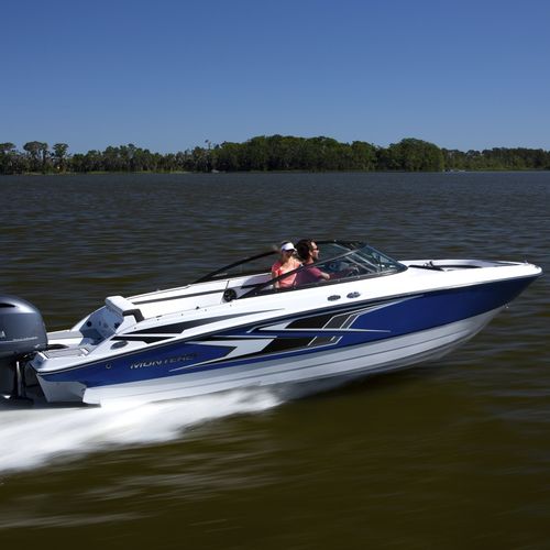Lancha de proa aberta com motor de popa - M-225 - Monterey Boats - com console dupla / bowrider / open