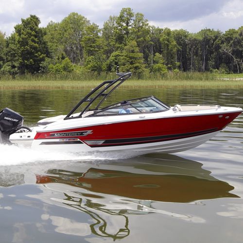 Lancha de proa aberta com motor de popa - 215SS - Monterey Boats - com console dupla / bowrider / open