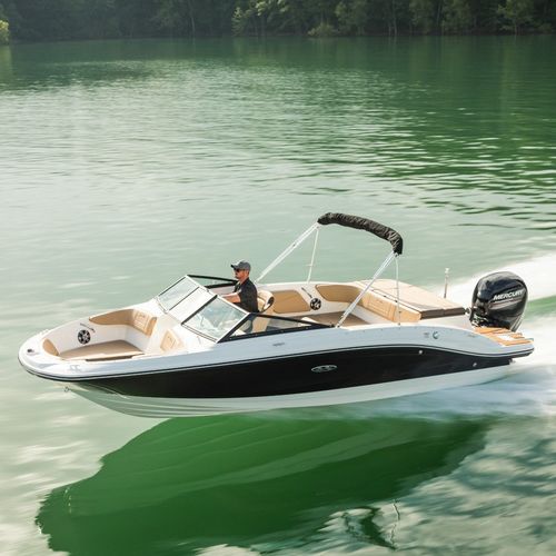 Lancha de proa aberta com motor de popa - SPX 210 OB - Sea Ray - com console dupla / bowrider / open