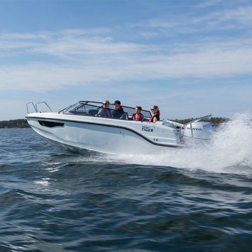 Lancha Day Cruiser com motor de popa - TIGER DC - Silver - open / em fibra de vidro / máx. 8 pessoas