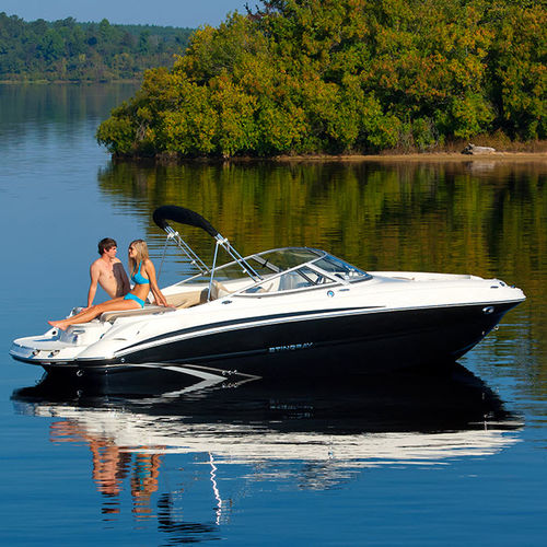 Deck-boat com motor de centro - 215LR - Stingray Boats - com console dupla / para esqui aquático / máx. 11 pessoas