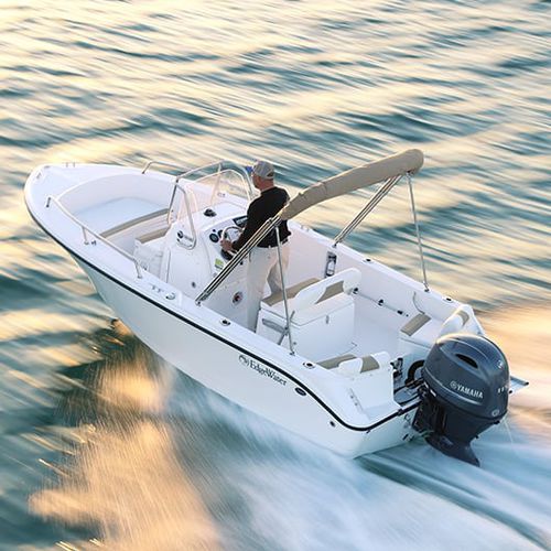 Lancha de console central com motor de popa - 170 CC - EdgeWater Power Boats - de pesca esportiva / máx. 6 pessoas / com solário