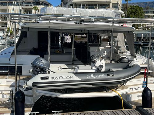 Barco inflável com motor de popa - 390YT - Falcon Inflatables - de gasolina / semirrígido / com console central