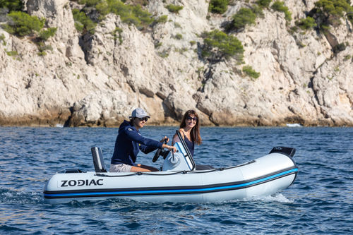 Barco inflável com motor de popa - eOPEN 3.1 - ZODIAC - elétrico / semirrígido / open