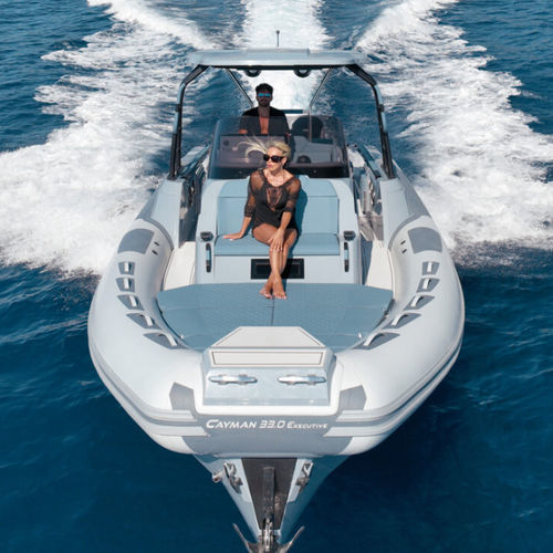 Barco inflável com motor de popa - Cayman 33.0 Executive - Ranieri International - bimotor / de casco rígido (RIB) / open