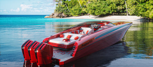 Lancha Express Cruiser com motor de popa - 47.5 - Magnum Marine - trimotor / open / com console dupla