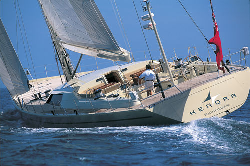 Super iate à vela de luxo de cruzeiro - KENORA - Pendennis - com deck saloon / em fibra de carbono / sloop