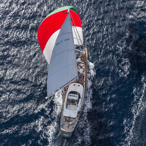 Super iate à vela de luxo de cruzeiro - SERENDIPITI I - Perini Navi - de regata / com casa do leme / em alumínio