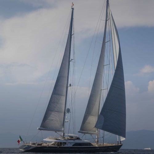 Super iate à vela de luxo de cruzeiro - SEVEN - Perini Navi - de cruzeiro oceânico / 5 cabines / com casa do leme