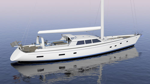 Super iate à vela de luxo de cruzeiro - W 100 - Warwick Yacht Design - 3 cabines / com deck saloon / com quilha retrátil