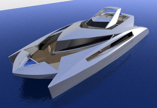 Superiate catamarã - Design Industria 110' - Pedigree Cats - de cruzeiro / com casa do leme / com casco de deslocamento