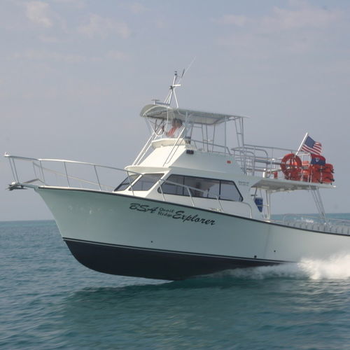 Lancha Express Cruiser com motor de centro - 46'  - Newton Boats - bimotor / com flybridge fechado / de charter