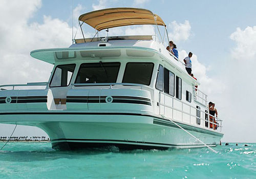 Barco-casa com motor de centro - 47' Sport Series - Gibson Boats - fluvial