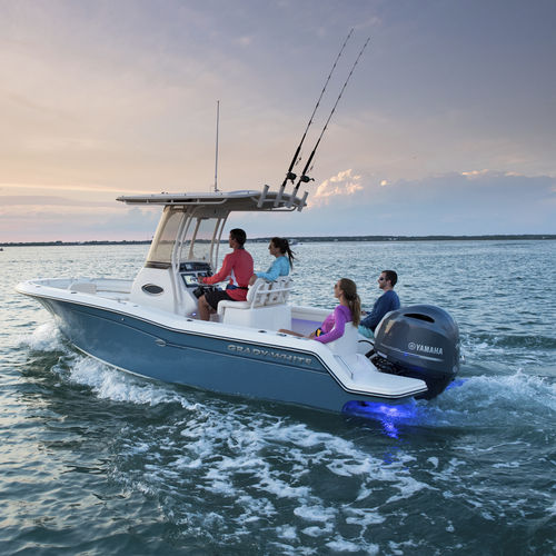 Lancha de console central com motor de popa - Fisherman 216 - Grady-White - de pesca esportiva / máx. 8 pessoas / com T-Top