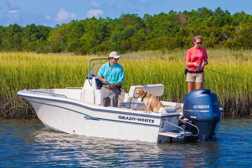 Lancha de console central com motor de popa - Fisherman 180 - Grady-White - para esqui aquático / de pesca esportiva / máx. 7 pessoas