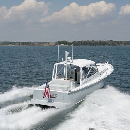 Lancha Express Cruiser hidrojato - 38' Jet Boat - Lyman Morse - bimotor / rápida / pernoite para 2 pessoas