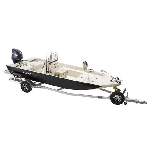 Bay boat com motor de popa - MV2072 AW BAY - Alumacraft - com console central / de pesca esportiva / em alumínio