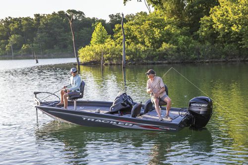 Bass boat com motor de popa - PRO TEAM 175 TF® - Fisher - com console lateral / open / de pesca esportiva