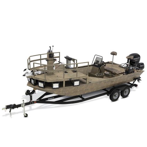 Jon boat com motor de popa - GRIZZLY® 2072 CC Sportsman Kicker - Fisher - com console central / open / de pesca esportiva
