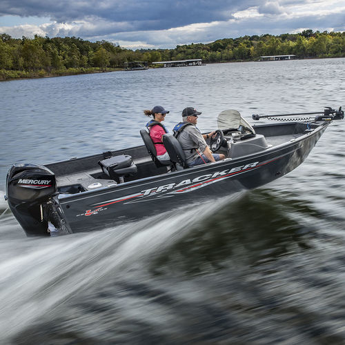 Bass boat com motor de popa - PRO GUIDE™ V-16 SC - Fisher - com console lateral / open / de pesca esportiva