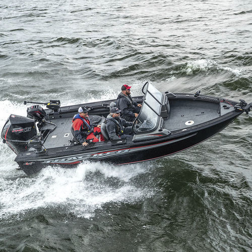 Bay boat com motor de popa - TARGA™ V-19 WT - Fisher - open / com console dupla / de pesca esportiva