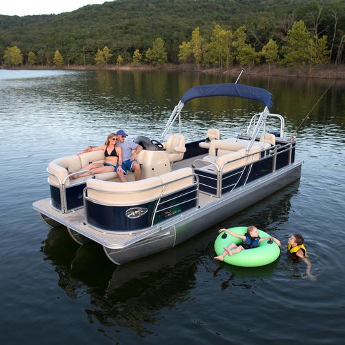 Pontoon boat com motor de popa - Island Breeze 232 Cruise - Landau Boats - tri-tube / de pesca esportiva / máx. 12 pessoas