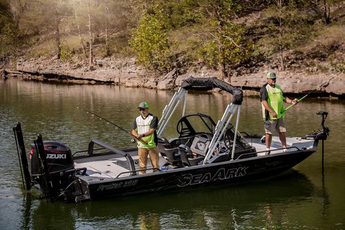 Jon boat com motor de popa - ProCat 200 - SeaArk Boats - open / com console dupla / de pesca esportiva