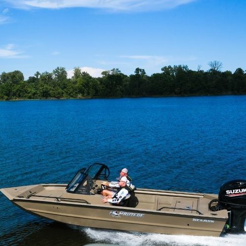 Jon boat com motor de popa - Protege - SeaArk Boats - open / com console dupla / para pesca