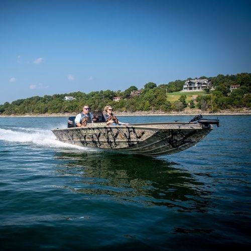 Jon boat com motor de popa - RXV 186 - SeaArk Boats - open / com console lateral / de pesca esportiva