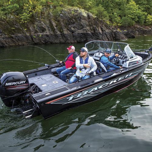 Bay boat com motor de popa - Targa™ V-19 WT - Tracker - com console dupla / de pesca esportiva / em alumínio