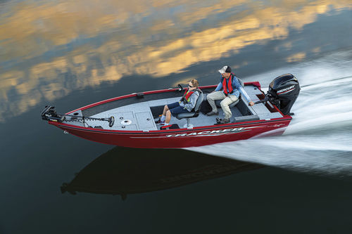 Bass boat com motor de popa - SUPER GUIDE™ V-16 T - Tracker - open / de pesca esportiva / em alumínio