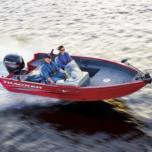 Bay boat com motor de popa -  Pro Guide™ V-16 SC - Tracker - com console lateral / de pesca esportiva / em alumínio