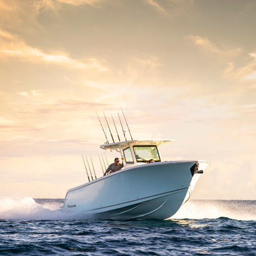 Lancha de console central com motor de popa - 312 CC - Sailfish - bimotor / com casco escalonado / de mergulho