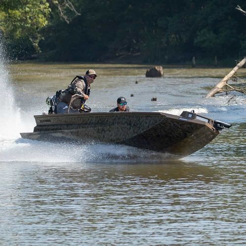 Jon boat com motor de popa - BAYOU 180 - Xpress - de gasolina / com fundo plano / open