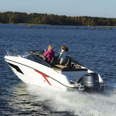 Lancha Cabin Cruiser com motor de popa - T7 - Finnmaster Boats Oy - open / com console dupla / em alumínio