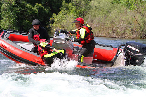 Barco profissional barco salva-vidas - A14-S - AB Inflatables - com motor de popa / em alumínio / barco inflável semirrígido