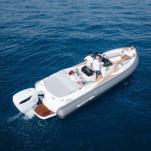 Barco inflável com motor de popa - ENVY 860 - SCANNER - semirrígido / com console central / open