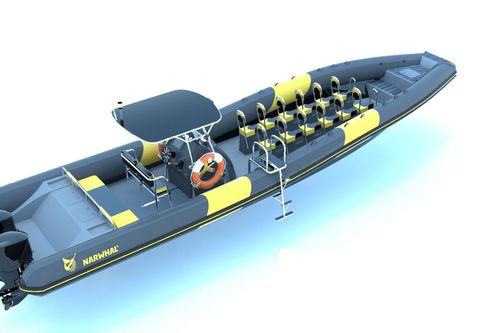 Barco profissional barco de passeio - ORCA 1200 - Narwhal - com motor de popa / barco inflável semirrígido
