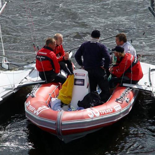 Barco profissional barco utilitário - WB-550 - Narwhal - barco auxiliar para mergulho / com motor de popa / barco inflável semirrígido