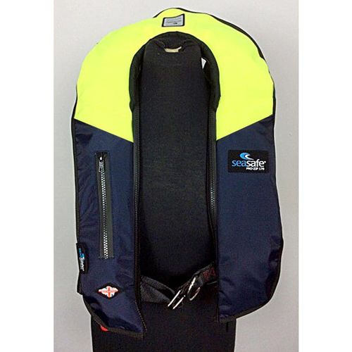 Colete salva-vidas inflável - I-Zip – Navy & Yellow - Seasafe Systems Ltd - 170 N / ISO 12402-3 / ISO 12401