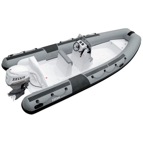 Barco profissional barco utilitário - 600 PRO  - Selva Marine - Ribs - com motor de popa / barco inflável semirrígido