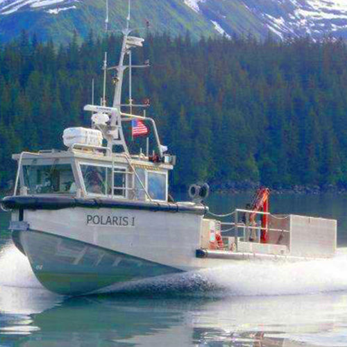 Barco profissional barco para levantamentos hidrográficos - POLARIS - Chantier Naval Delavergne - com motor de centro / em alumínio / com casco rígido
