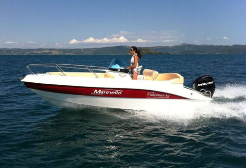 Lancha de console central com motor de popa - Fisherman 19 - Cantiere Nautico Marinello - de pesca esportiva / em fibra de vidro / máx. 7 pessoas